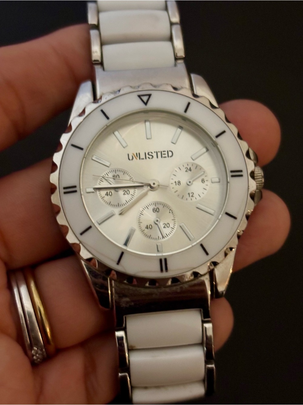 Unlisted White and Silver Women's Fashion Watch